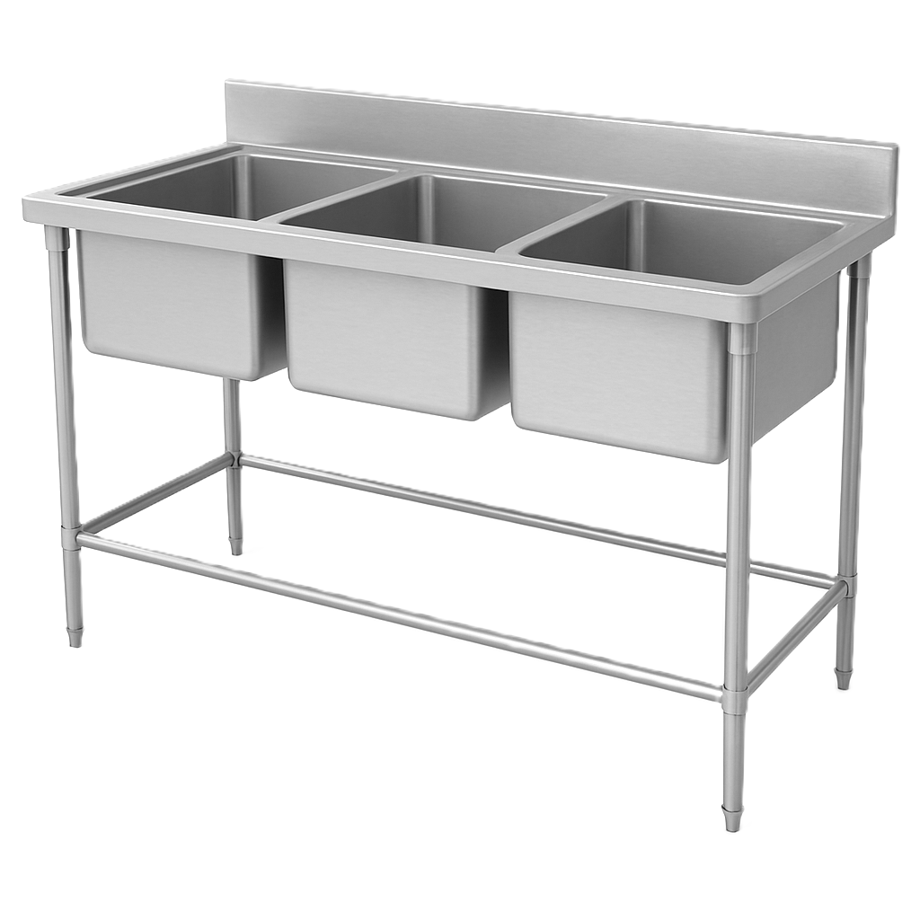 SS Three Sink Unit